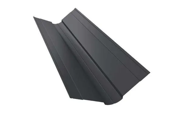Планка ендовы верхней фигурной 100x100 0,5 GreenCoat Pural BT с пленкой RR 23 темно-серый (RAL 7024 мокрый асфальт)