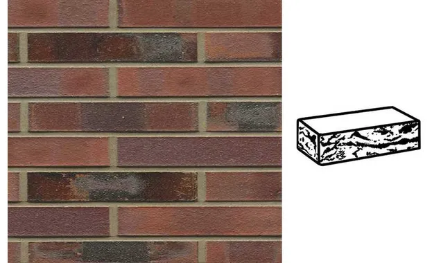 Кирпич клинкерный Muhr 04KS Rotbraun-bunt Kohle Spezial готик, 240х90х40 мм