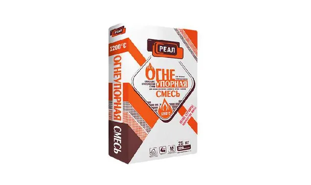 Огнеупорная смесь РЕАЛ, 25 кг
