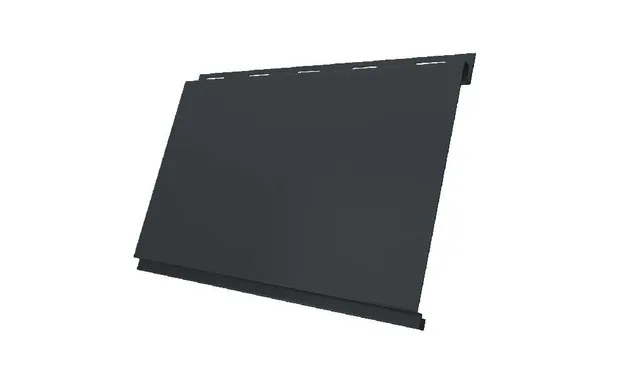 Металлический сайдинг Grand Line Вертикаль 0.5 мм classic Satin Мatt с пленкой RAL 7016 серый антрацит