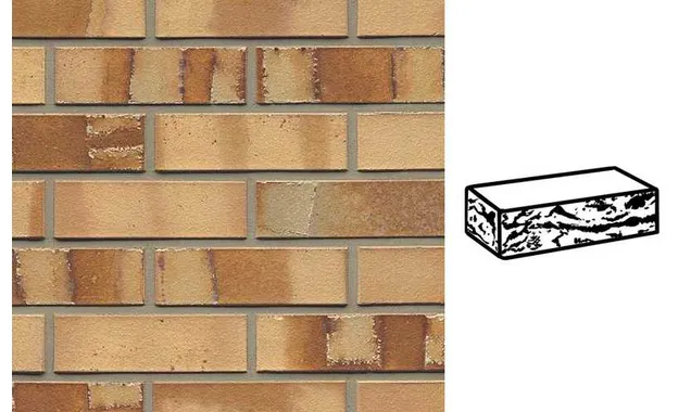 Кирпич клинкерный Muhr 06 S Hellbraun-bunt Spezial готик, 240х55х71 мм