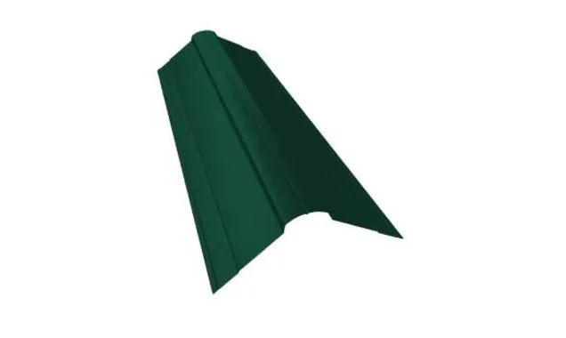 Планка конька фигурного 100x100 0,45 PE с пленкой RAL 6019 бело-зеленый