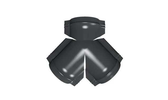Тройник Y конька полукруглого Quarzit с пленкой RAL 7024 мокрый асфальт