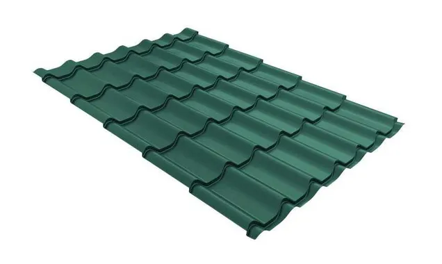 Металлочерепица Grand Line Classic 0,5 GreenCoat Pural Matt BT RR 11 Хромовая зелень