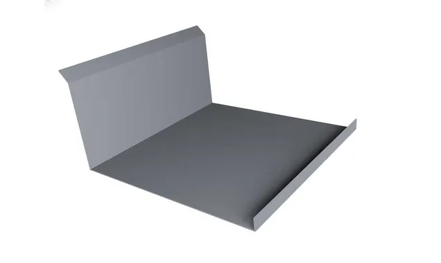 Планка примыкания нижняя 20х122х260х15 0,5 Satin с пленкой RAL 9006 бело-алюминиевый