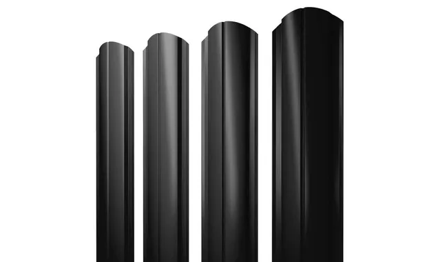 Штакетник Полукруглый Slim фигурный Grand Line 0,5 Satin RAL9005 Черный