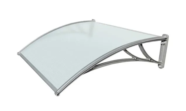Козырьки Krovent из поликарбоната 1200х930х280 серебристый (сереб. кроншт)