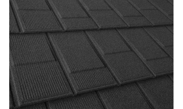 Композитная черепица Метротайл (Metrotile) серия I-Shingle, цвет черный, 1340х430 мм