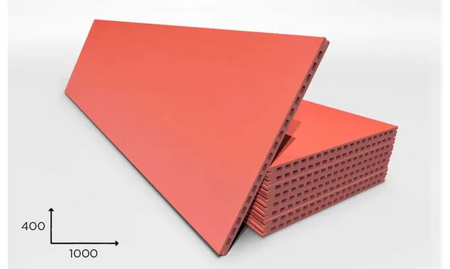 Керамогранитная плита FAVEKER GA20 для НФС, Rojo, 1000*400*20 мм