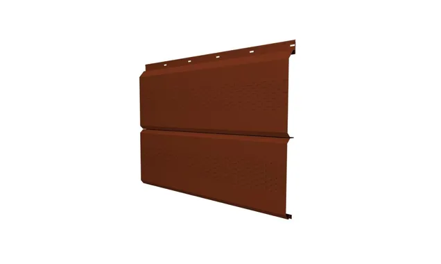 Софит ЭкоБрус с перфорацией 0,345 Grand Line 0,5 Satin с пленкой RAL 3009 оксидно-красный