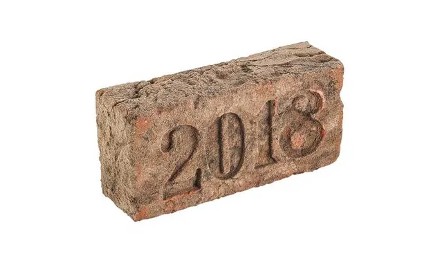 Кирпич облицовочный с клеймом Донские зори Год, 215х102х65 мм