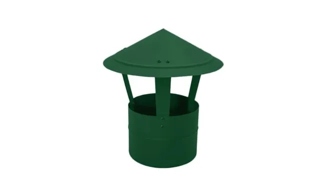 Дымник на трубу круглый d150 0,5 Satin с пленкой RAL 6005 зеленый мох
