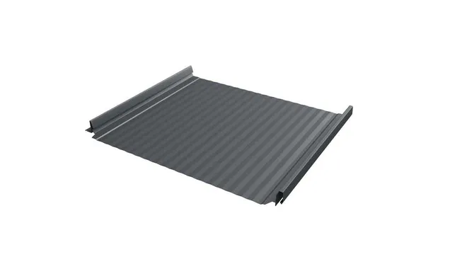 Фальцевая кровля Кликфальц Pro Gofr Grand Line 0,45 Полиэстер RAL 7024 Мокрый Асфальт