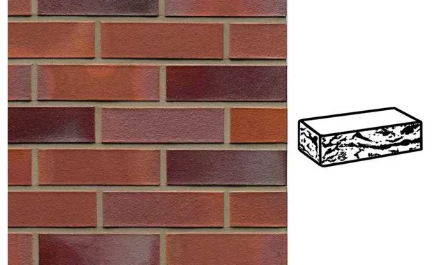 Кирпич клинкерный Muhr 14 Rotblau-bunt готик, 240х55х71 м