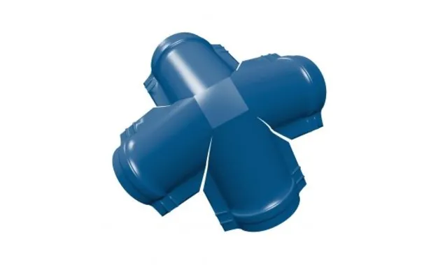 Четверник конька полукруглого Satin с пленкой RAL 5005 сигнальный синий
