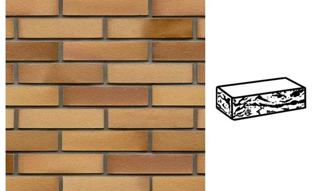 Кирпич клинкерный Muhr 06EG Hellbraun-bunt Edelglanz готик, 240х115х52 мм