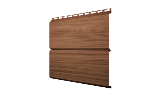 Металлический сайдинг Grand Line ЭкоБрус 0.45 мм 3D Print Elite с пленкой Honey Wood