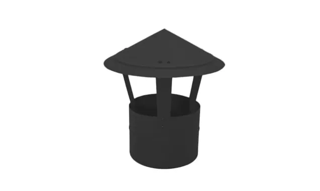 Дымник на трубу круглый d150 0,5 Quarzit lite с пленкой RAL 9005 черный