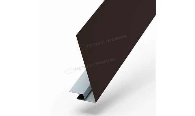 Планка карнизного свеса сложная 185х50х2000 NormanMP (ПЭ-01-8017-0.5)