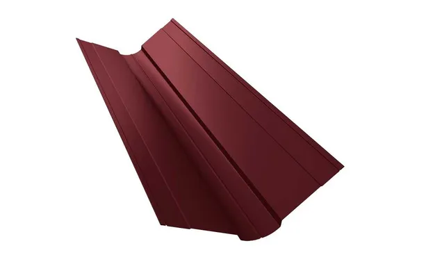 Планка ендовы верхней Grand Line фигурной 100x100 0,4 Полиэстер RAL 3005 красное вино