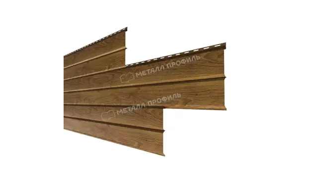Металлический сайдинг Lбрус-XL-В Металл-Профиль ECOSTEEL Мореный Дуб 14х335