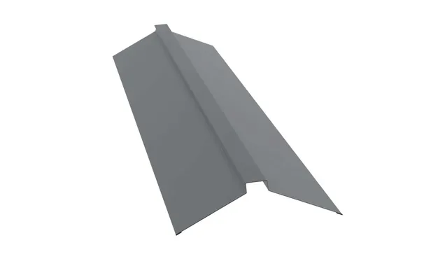 Планка конька плоского 150х40х150 0,5 Satin Мatt RAL 7016 антрацитово-серый