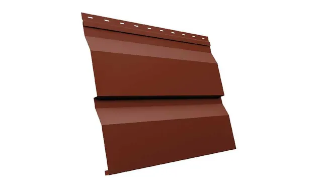 Металлический сайдинг Grand Line Корабельная Доска XL 0.5 мм GreenCoat Pural BT, matt RR 29 красный (RAL 3009 оксидно-красный)
