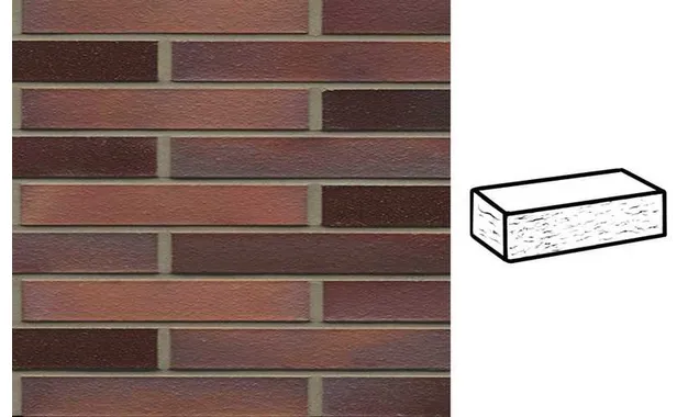 Кирпич клинкерный Muhr 04 Rotbraun-bunt рустик, 290х90х40 мм