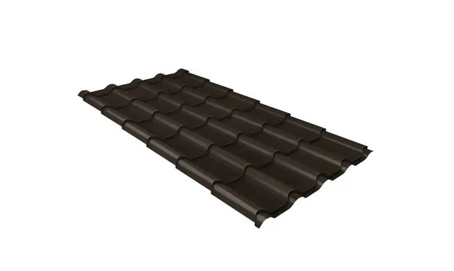 Металлочерепица Grand Line Kamea 0,5 GreenCoat Pural Matt BT RR 32 Серо-коричневый