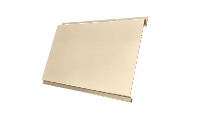 Металлический сайдинг Grand Line Вертикаль 0.5 мм classic Satin с пленкой RAL 1015 светлая слоновая кость
