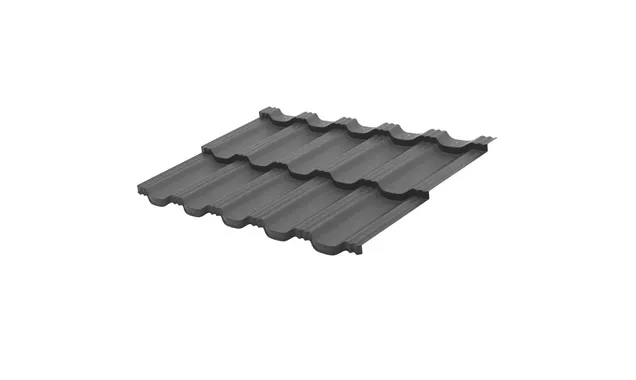 Модульная металлочерепица Aquasystem Гётеборг 0,5 мм GreenCoat Pural Matt BT RR 23 MATT (серый)