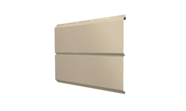 Металлический сайдинг Grand Line ЭкоБрус new 0.45 мм PE с пленкой RAL 1015 светлая слоновая кость