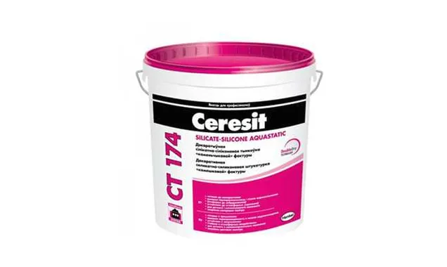Силикатно-силиконовая штукатурка камешковая СТ174 Ceresit,1,5 мм, группа Е цвет CEYLON 6