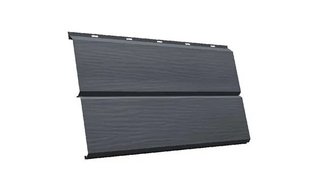 Металлический сайдинг Grand Line ЭкоБрус 0.45 мм 3D Drap RAL 7024 мокрый асфальт