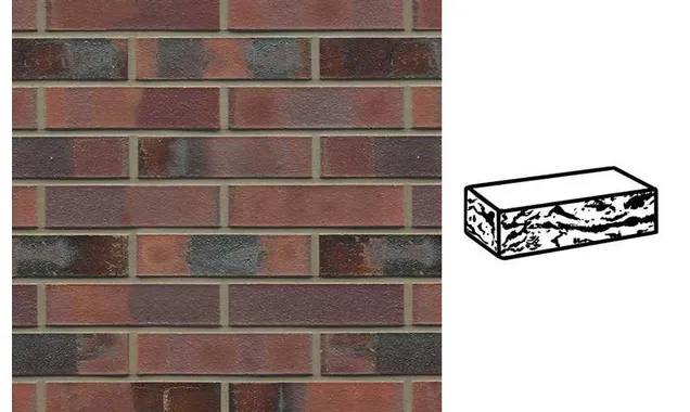 Кирпич клинкерный Muhr 04KS Rotbraun-bunt Kohle Spezial готик, 290х90х71 мм