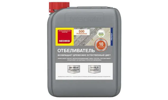 Отбеливатель NEOMID 500 для древесины, 5 кг, 1:1 (канистра)