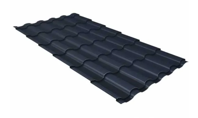 Металлочерепица Grand Line Kredo 0,5 PurLite Мatt RAL 7024 Мокрый асфальт