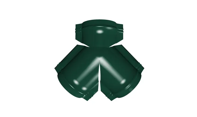 Тройник Y конька полукруглого Satin Мatt с пленкой RAL 6005 зеленый мох