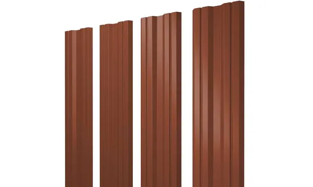 Штакетник Twin Grand Line 0,5 Satin Matt RAL8004 Терракота