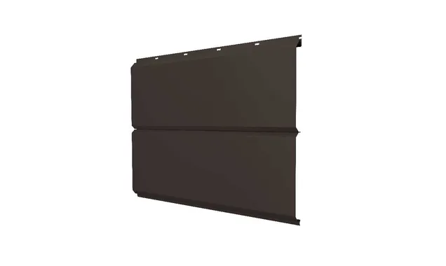 Металлический сайдинг Grand Line ЭкоБрус 0.5 мм Satin Matt с пленкой RR 32 темно-коричневый
