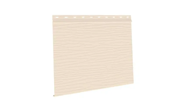 Сайдинг металлический AquAsystem Скандинавская доска широкая фактурная Polyester 0,45mm (0,48mm с покрытием) Zn140 Слоновая кость матовый (RAL 1015)
