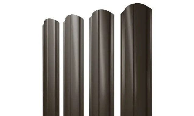 Штакетник Полукруглый Slim фигурный Grand Line 0,5 Satin Matt RR 32 Темно-Коричневый