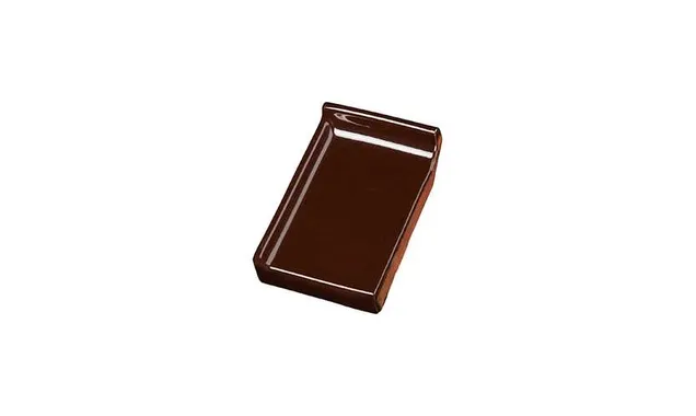 Клинкерный завершающий водоотлив с бортиком левый Terca Dark brown shine, 160*105*30 мм
