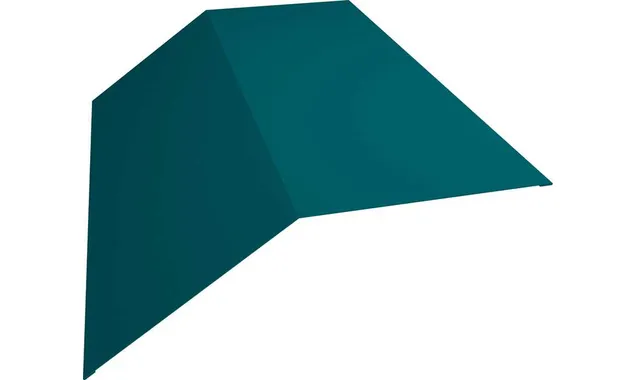 Планка конька плоского 190х190 0,45 PE с пленкой RAL 5021 водная синь