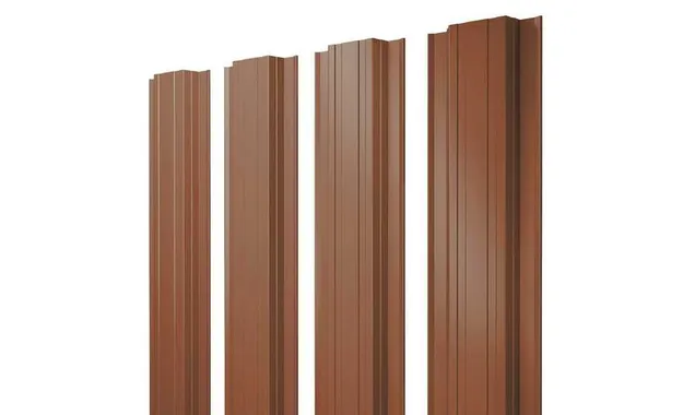 Штакетник Прямоугольный Grand Line 0,5 Satin RAL8004 Терракота