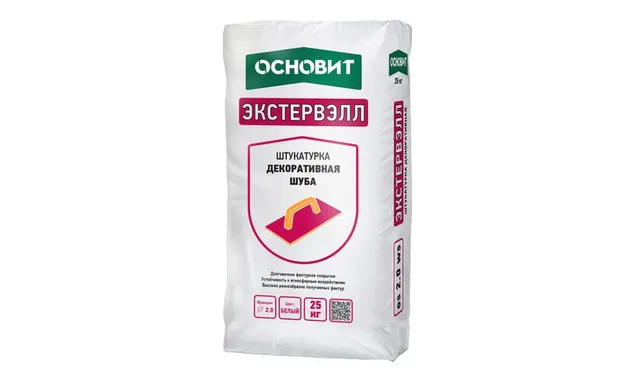 Штукатурка декоративная ОСНОВИТ ЭКСТЕРВЭЛЛ OS-2.0 GS шуба, 25 кг