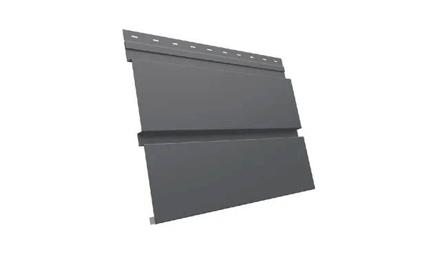 Металлический софит Квадро брус без перфорации 0,5 GreenCoat Pural BT, matt RR 23 темно-серый (RAL 7024 мокрый асфальт)
