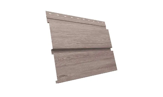 Металлический сайдинг Grand Line Квадро брус 0.45 мм Print Elite с пленкой White Wood