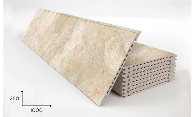 Керамогранитная плита FAVEKER GA16 для НФС, Rocks Beige, 1000*250*18 мм