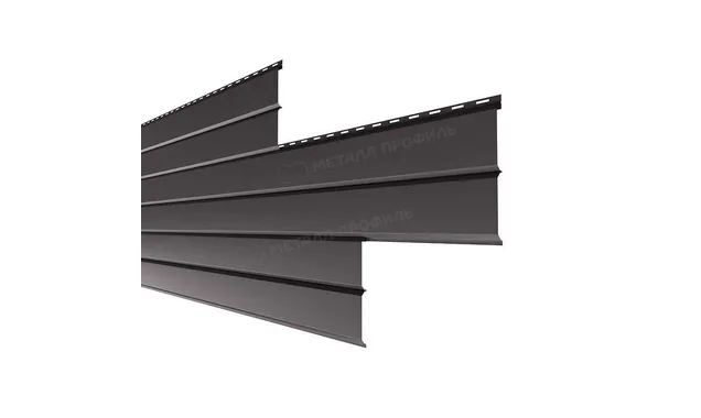 Металлический сайдинг Lбрус-XL-В Металл-Профиль VikingMP RAL 8019 Серо-коричневый 14х335